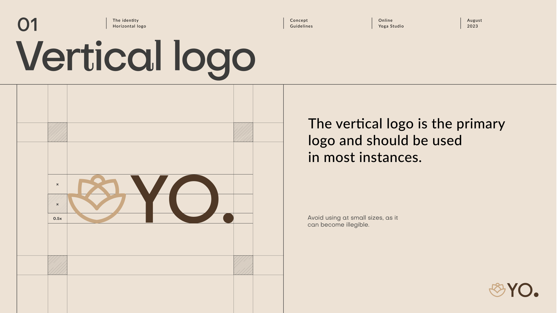 Logo guidelines for yoga concept