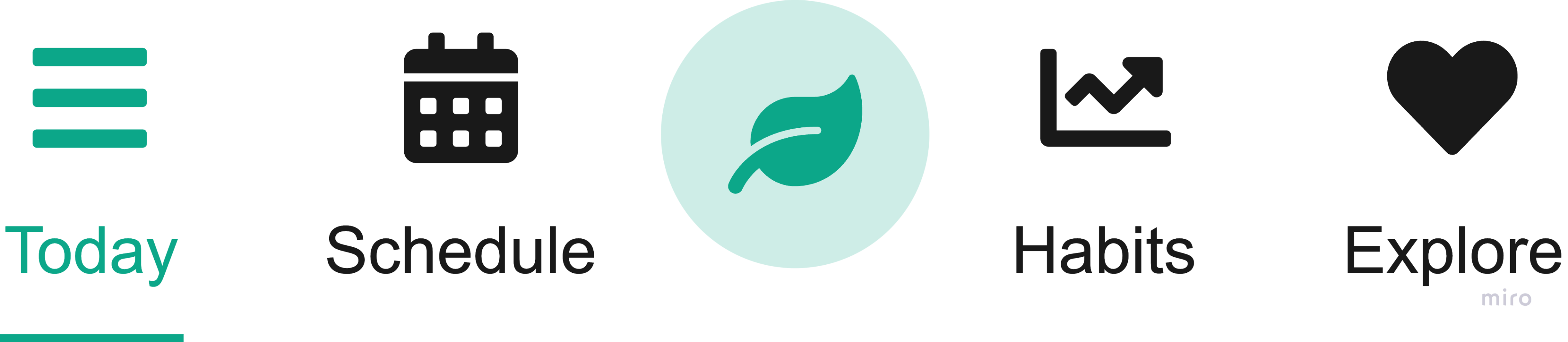 Bottom navigation of the application